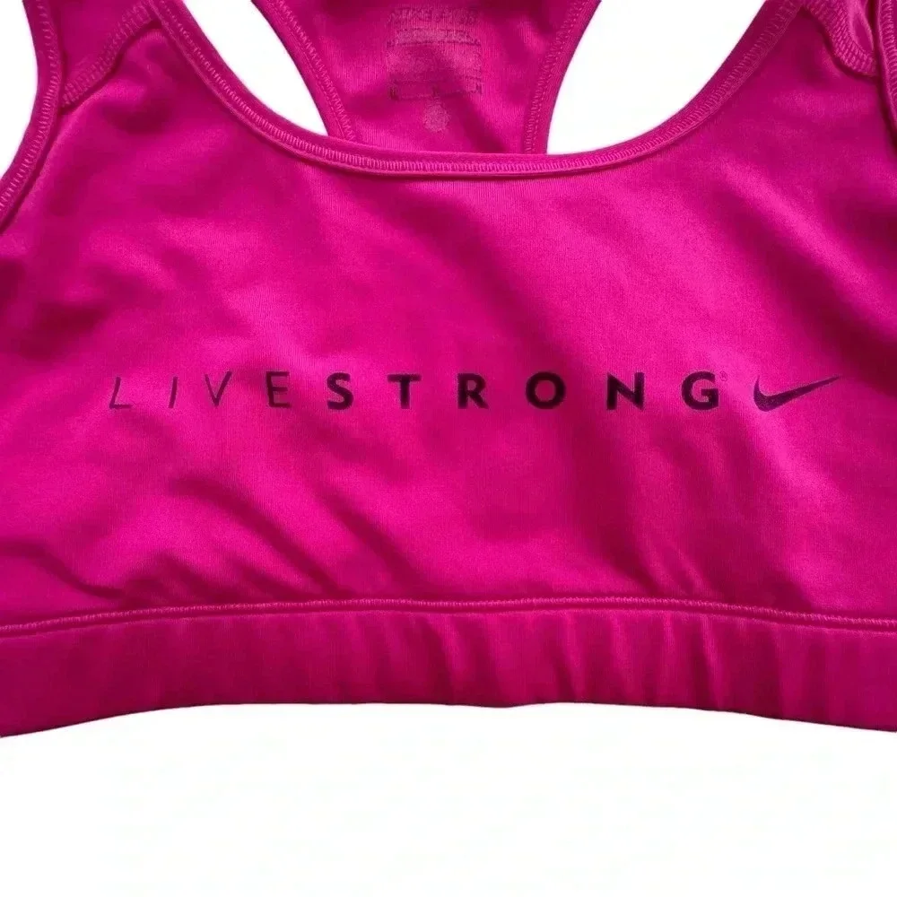 Nike Pro Pink Livestrong Sports Bra, Size medium - Picture 3 of 8